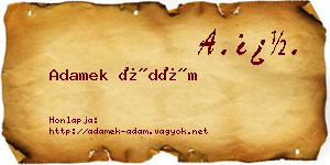 Adamek Ádám névjegykártya